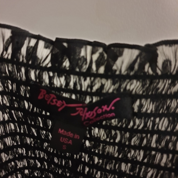 Betsey Johnson Black Polka Dot Off-Shoulder Dress - Picture 3 of 3